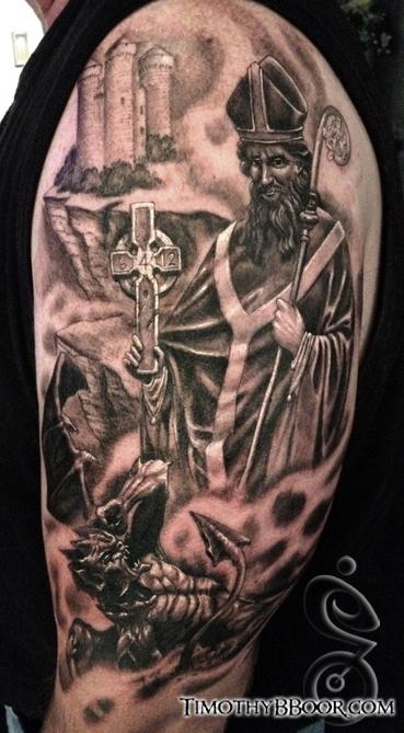 Tattoos - St. Patrick casting demons into hell - 67034